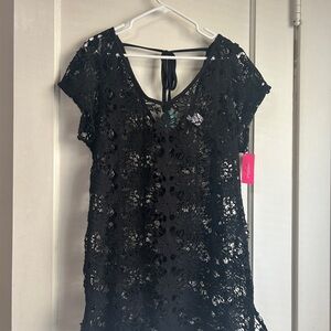 NWT!! Women’s Xhilaration Black Lace Swimsuit Cover-up - Size Small